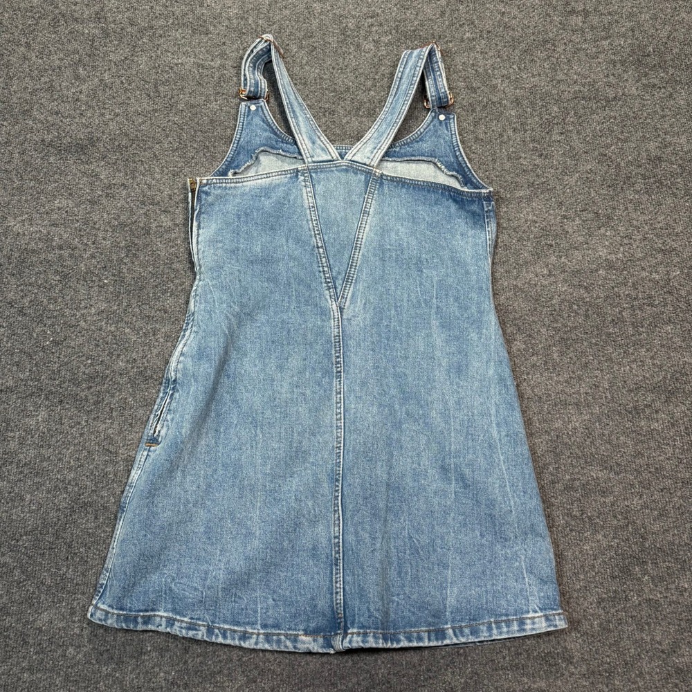 NWT Wrangler x Staud The Overall Dress Blue Denim Mini Pinafore Womens Size M - Picture 6 of 8